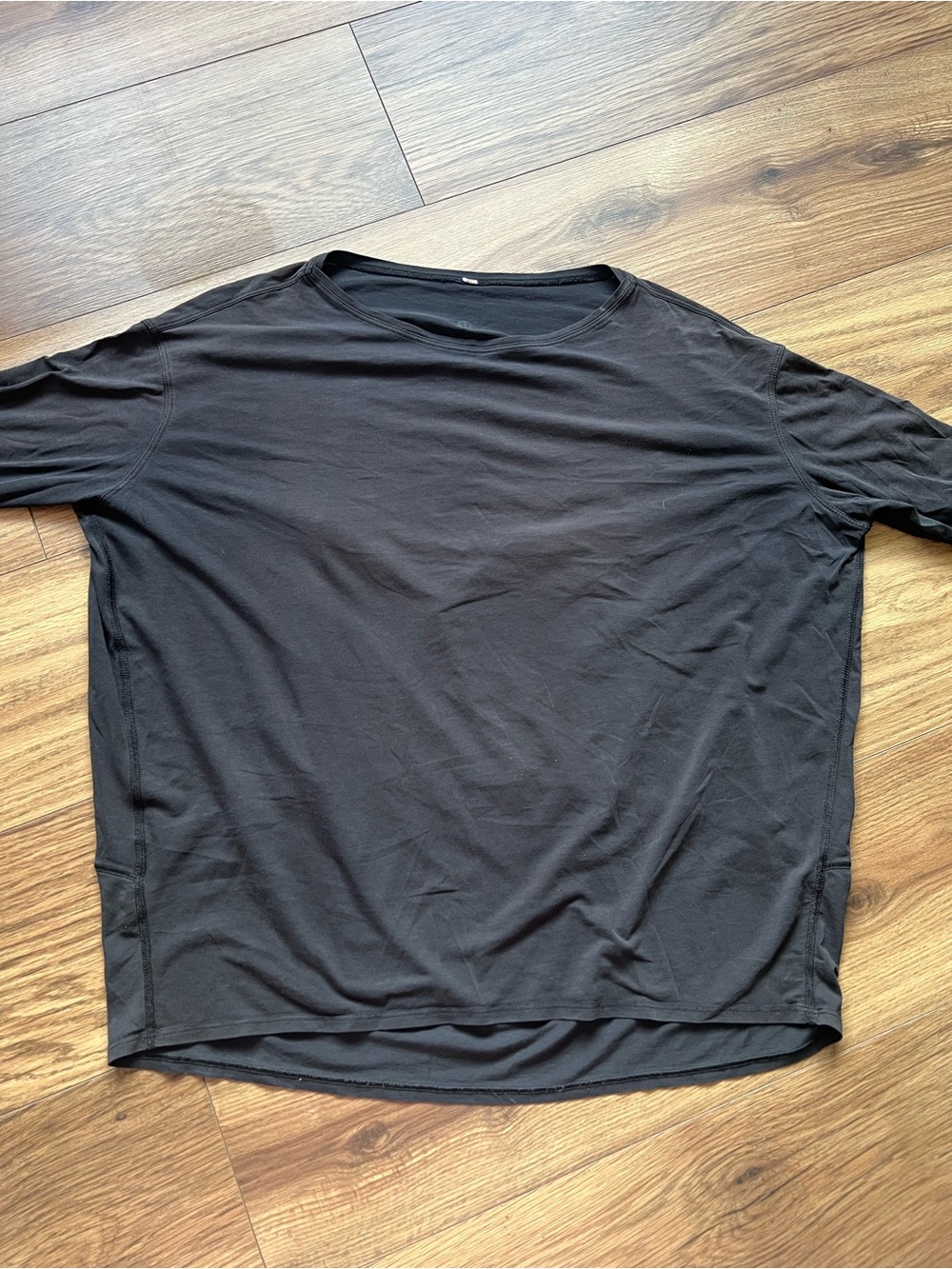 Lululemon Back In Action Long Sleeve Shirt Black Loose Fit Modal Cotton 12